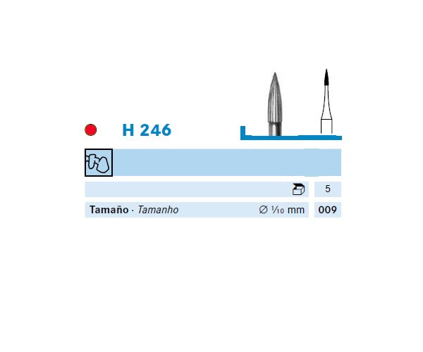 H246.104.009 KOMET MADUIXA C. TUNGSTÉ AGUJA PEÇA DE MÀ ø 009 - 5uds