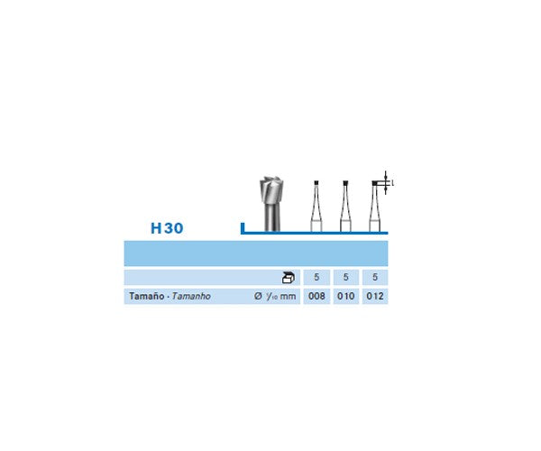 H30.314.012 KOMET MADUIXA C. TUNGSTÈ CON INVERTIT TURBINA ø 012 - 5uds