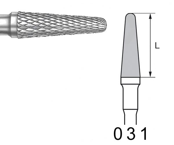 H79EF.104.031 KOMET MADUIXA C. TUNGSTENO CONICA ARRODONIDA PEÇA DE MÀ ø 031 - 1uds