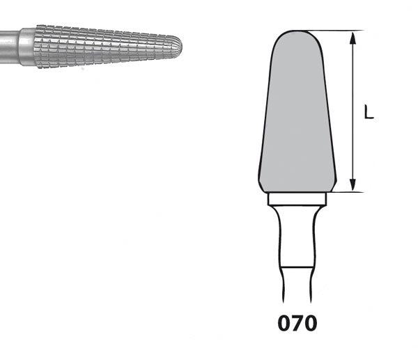 H79FSQ.104.070 KOMET TUNGSTEN CONICAL ROUNDED BURN FOR HANDPIECE ø 070 - 1 unit