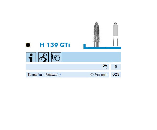 H139GTI.104.023 KOMET TUNGSTEN TORPEDO HANDPIECE ø 023 - 1 unit