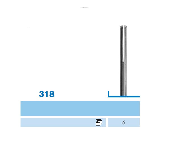 318.104 KOMET MANDRIL ACER INOXIDABLE FORMA ESPECIAL PEÇA DE MÀ - 6uds