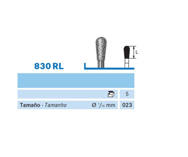 830RL.104.023 KOMET MADUIXA DIAMANT PERA PEÇA DE MÀ ø 023 GRA ESTANDAR 5 u.