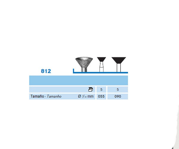 812.104.090 KOMET FRESA DIAMANTE CONO INVERTIDO PIEZA DE MANO ø 090 - 1uds