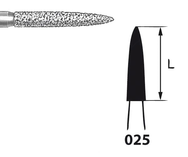 863.104.025 KOMET FRESA DIAMANTE LLAMA PIEZA DE MANO ø 025 - 1uds