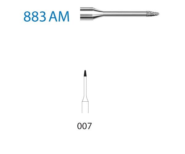 883AM.314.007  KOMET FRESA DIAMANTE GRANADA TURBINA ø 007 GRANO ESTANDAR 5 ud.