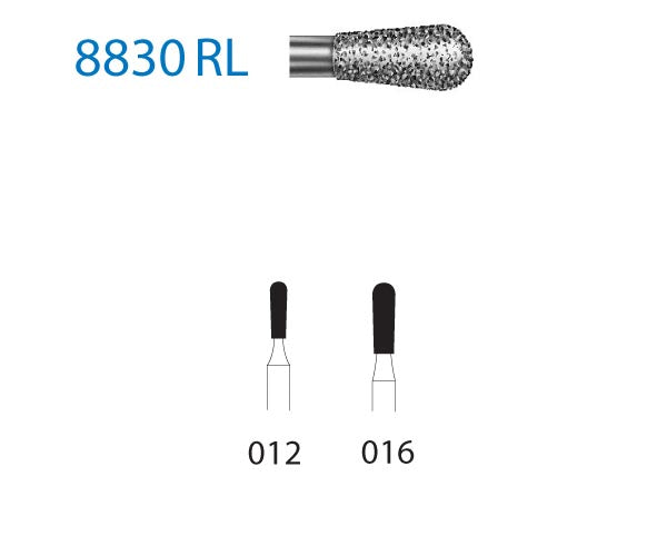 8830RL.314.016  KOMET FRESA DIAMANTE PERA TURBINA ø 016 GRANO FINO 5 ud.