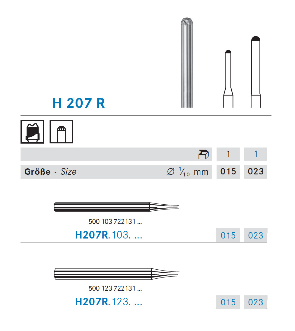 H207R.103.023 KOMET TUNGSTEN ROUND TIP BURNER SHORT HANDPIECE ø 023 - 1 unit