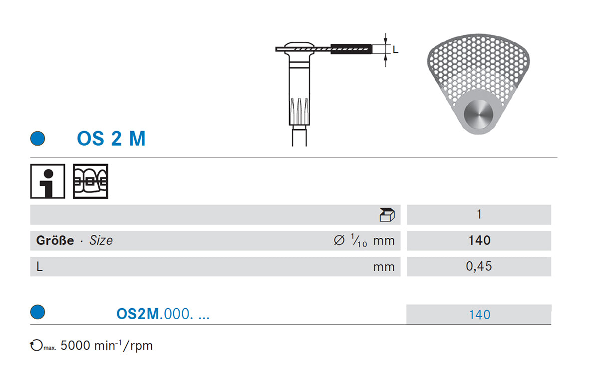 OS2M.000.140  KOMET DISCOS SEGMENTADOS DIAMANTE  000 ø 140 GRANO ESTANDAR 1 ud.