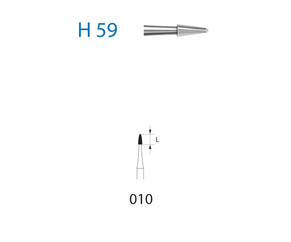 H59.313.010 KOMET MADUIXA C. TUNGSTÉ FORMES ESPECIALS TURBINA CURT ø 010 5 u.