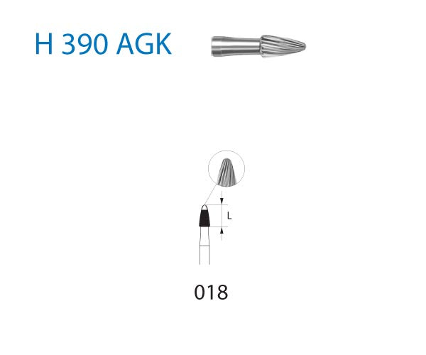H390AGK.314.018  KOMET FRESA C. TUNGSTENO GRANADA TURBINA ø 018  5 ud.