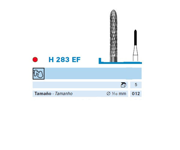 H283EF.104.012 KOMET TUNGSTEN TORPEDO HANDPIECE ø 012 - 5 units
