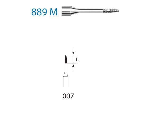 889M.313.007 KOMET MADUIXA DIAMANT TRUCA TURBINA CURT ø 007 GRA ESTANDAR 5 u.