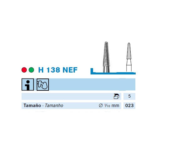 H138NEF.104.023 KOMET TUNGSTEN CONICAL ROUNDED BURN FOR HANDPIECE ø 023 - 1 unit