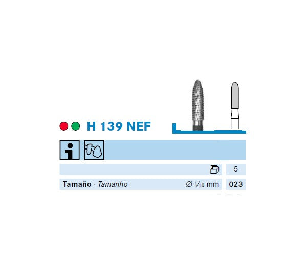 H139NEF.104.023 KOMET TUNGSTEN TORPEDO HANDPIECE ø 023 - 1 unit