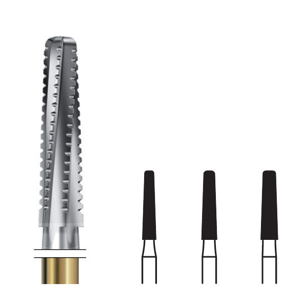 H847KRG.314.018  KOMET FRESA C. TUNGSTENO CONICA BORDE REDONDEADO TURBINA ø 018  5 ud.