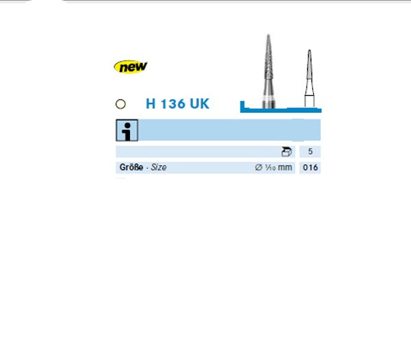 H136UK.104.016 KOMET TUNGSTEN CUTTER LANCE HANDPIECE ø 016 - 1 unit