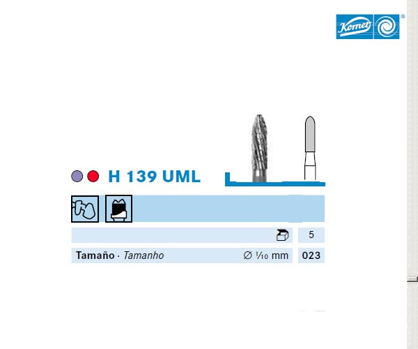 H139UML.104.023 KOMET TUNGSTEN TORPEDO HANDPIECE ø 023 - 1 unit