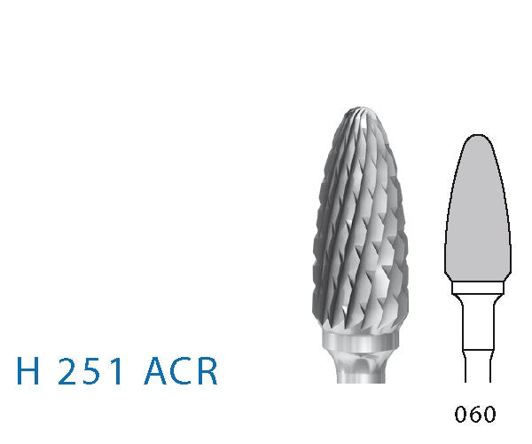 H251ACR.104.060 KOMET TUNGSTEN ACORN HANDPIECE ø 060 - 1 unit