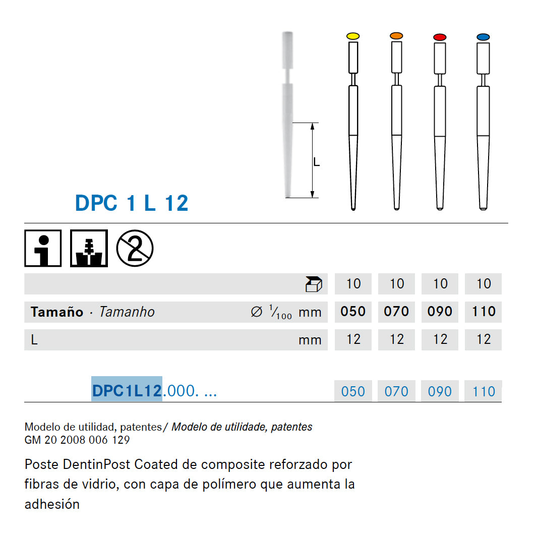 DENTINPOST KOMET ER DPC1L12.000.110 10 ud