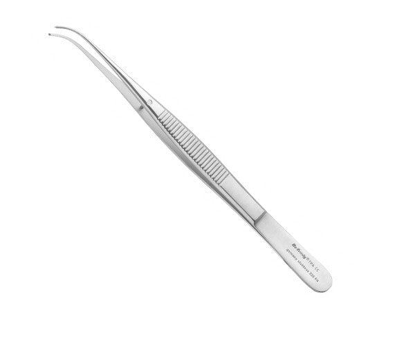 HU-FRIEDY surgical forceps, fine curved, 1x2, 14.5 cm
