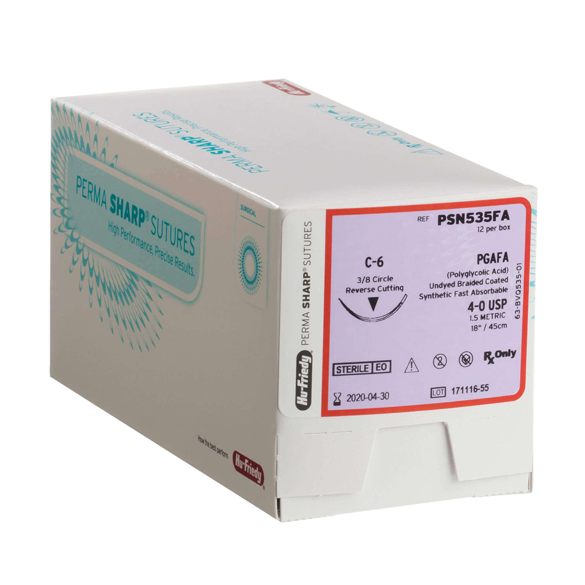 SUTURE HU-FRIEDY PGA colorless fa 5-0 3inv 3/8