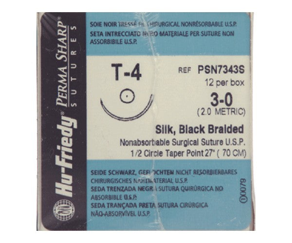 HU-FRIEDY SUTURE black silk mesh 1/2 circle