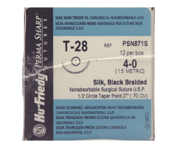 SUTURA HU-FRIEDY seda negra 28 red 1/2 circulo