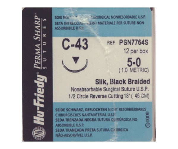 SUTURA HU-FRIEDY seda 5-0 43 inverso 1/2