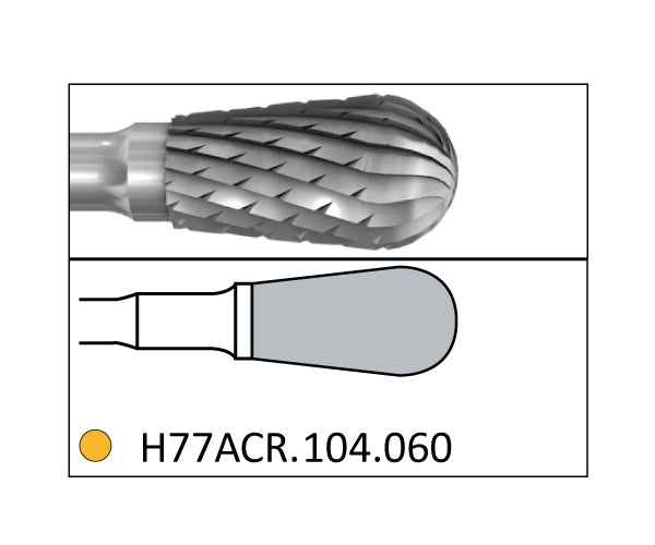 H77ACR.104.060 KOMET TUNGSTEN BURNER PEAR HANDPIECE ø 060 - 1 unit