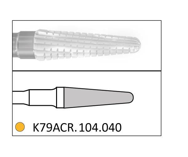 K79ACR.104.040 KOMET FRESA CERÁMICA CONICA REDONDEADA PIEZA DE MANO ø 040 - 1uds