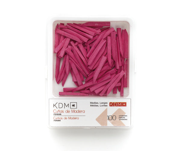 CUÑAS KDM madera largas medianas rosas 100ud