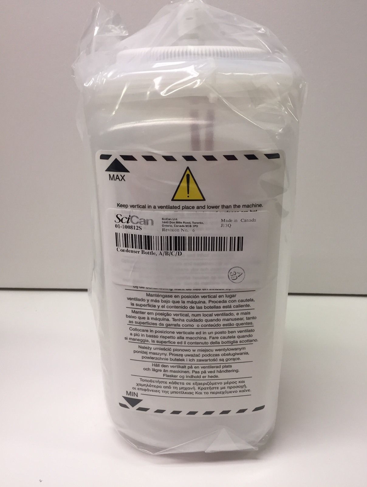 BOTELLA SCICAN d/agua residual completo p/statim kit