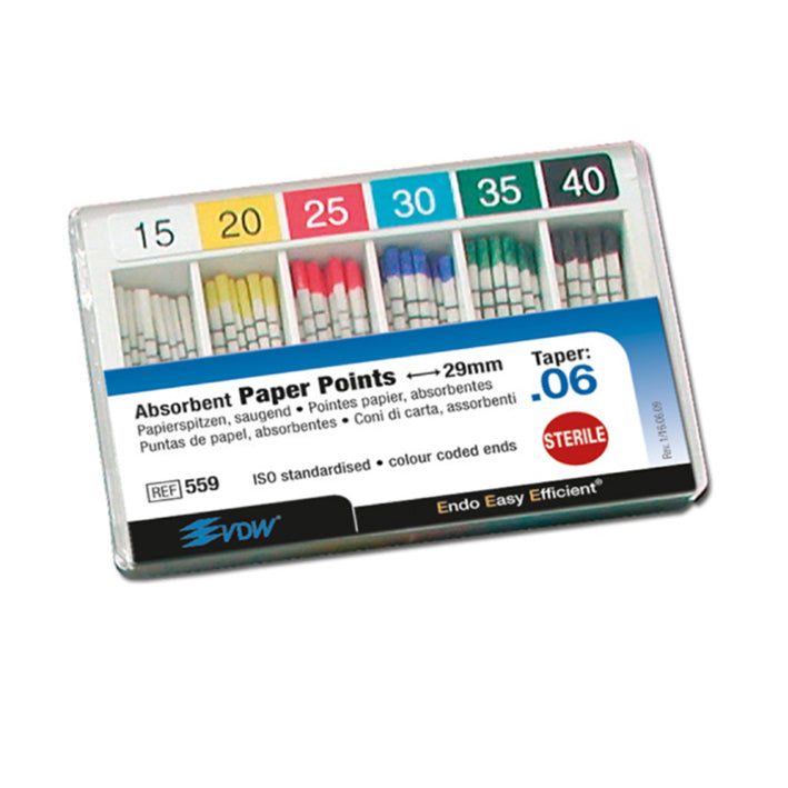 PUNTA PAPEL VDW esteril 29mm nº 45-80 180 ud