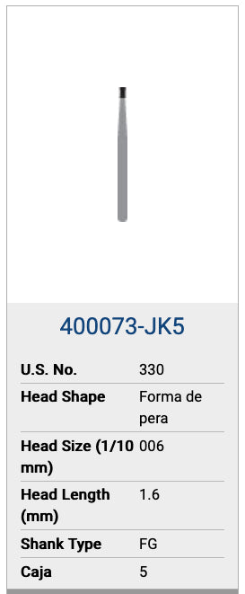 FRESAS KERR 330 fg 500 314 237 001 008 forma pera 100 ud