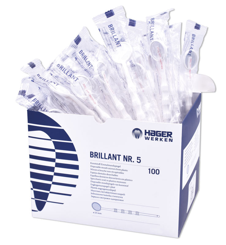 ESPEJOS DESECHABLES H&W blanco brillant Nº4 (19mm) 100 ud