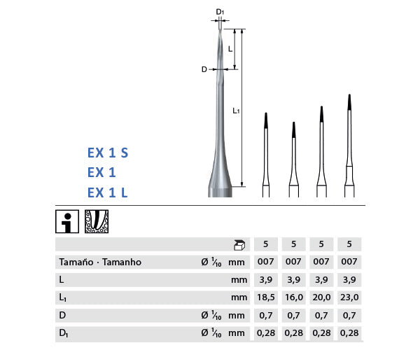 ENDOEXPLORER KOMET EX1S.204.007 for endodontic prep 5 pc