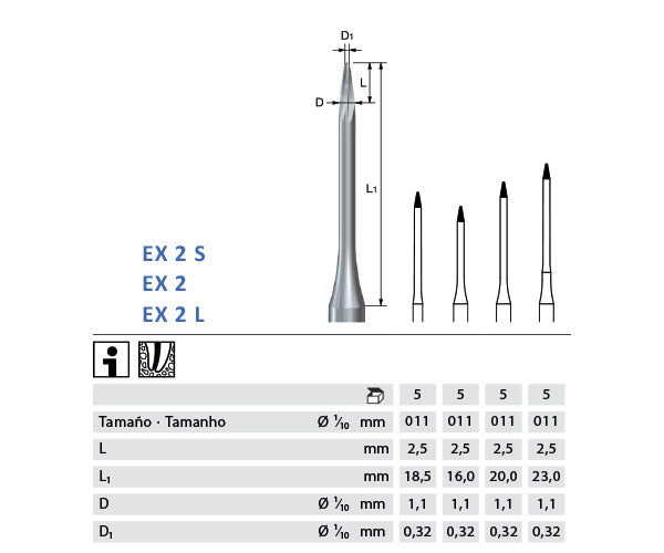 ENDOEXPLORER KOMET EX2L.204.011 for endodontic preparation 5 units