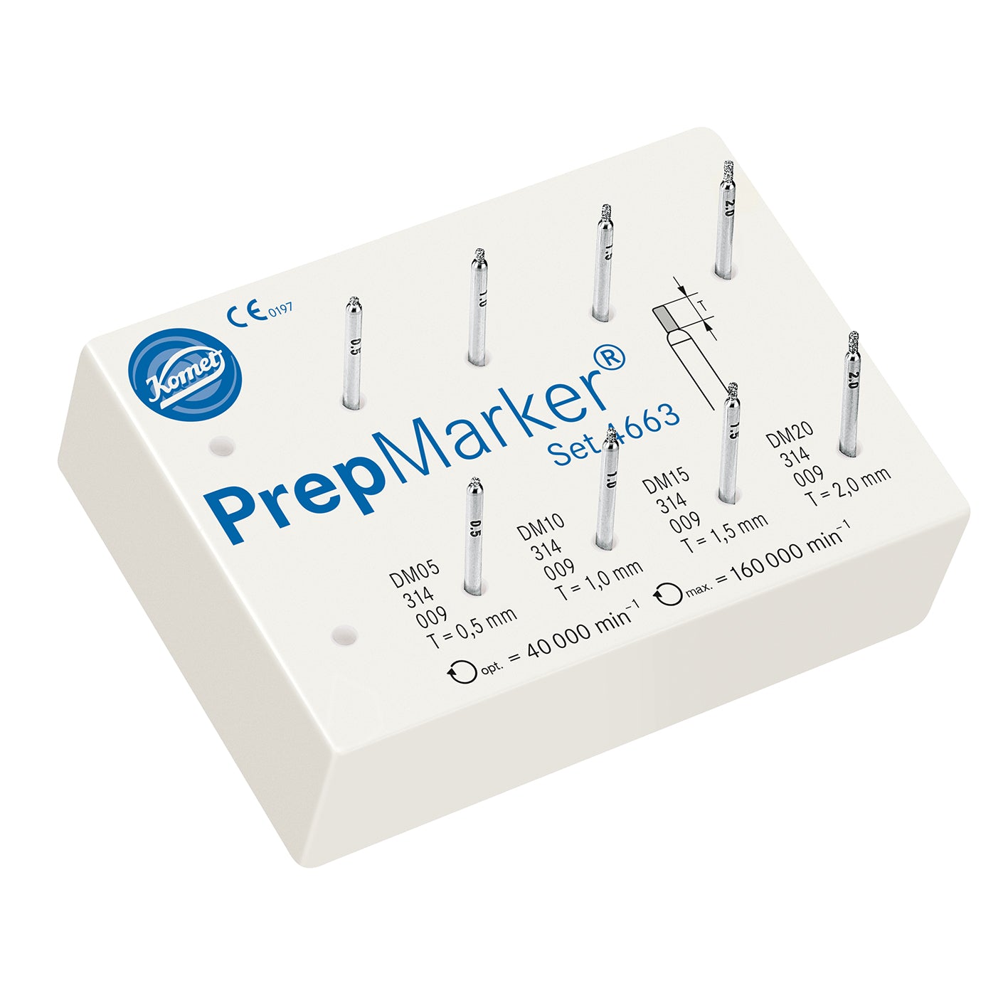 FRESERO KOMET 4663 marcadores de profundidad 8 ud