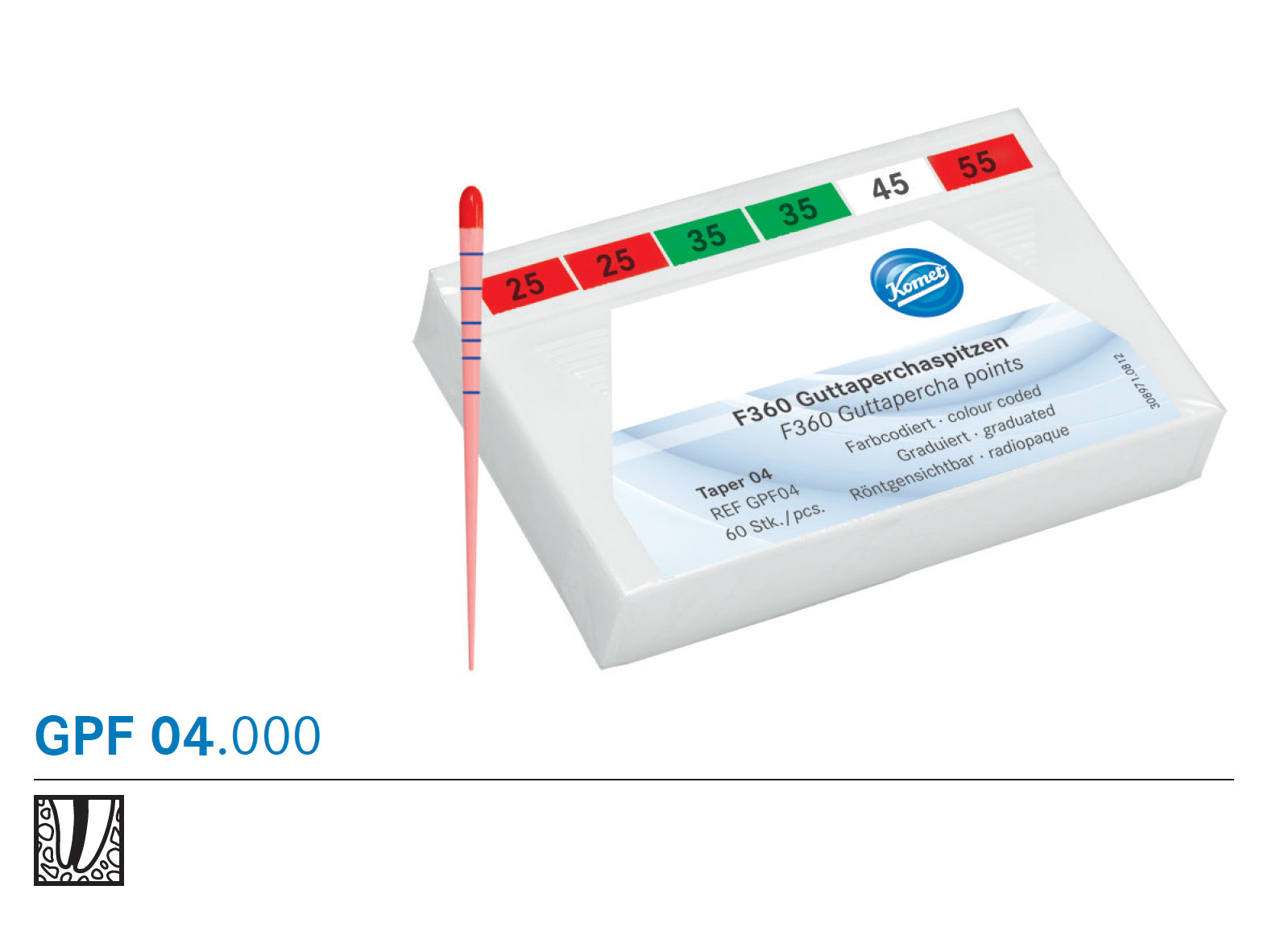 KOMET GUTTA-PERCHA POINTS GPF04.000.045.K0 100 units