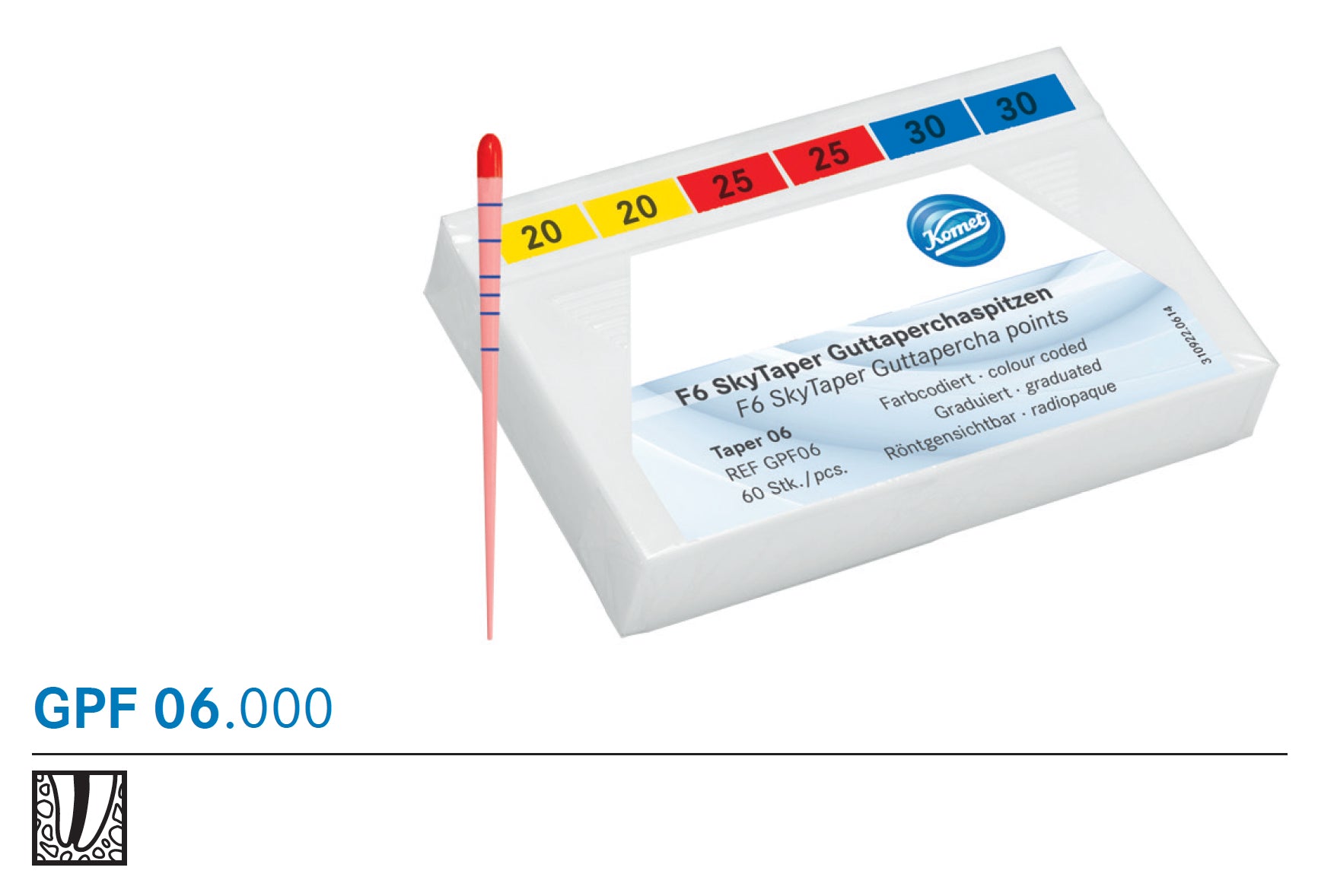 KOMET GUTTA PERCHA POINTS GPF06.000.040.K0 100 pc