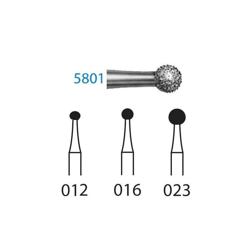 5801.314.012 KOMET MADUIXA DIAMANT BOLA TURBINA ø 012 GRA SUPER GRUIXUT 5 u.