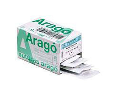 SUTURA ARAGO TB12 5/0 PGA90 3/8 (16mm) 12 ud