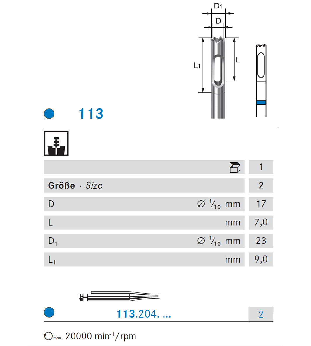 REPAIRPOST KOMET 113.204.2 trepano esteril