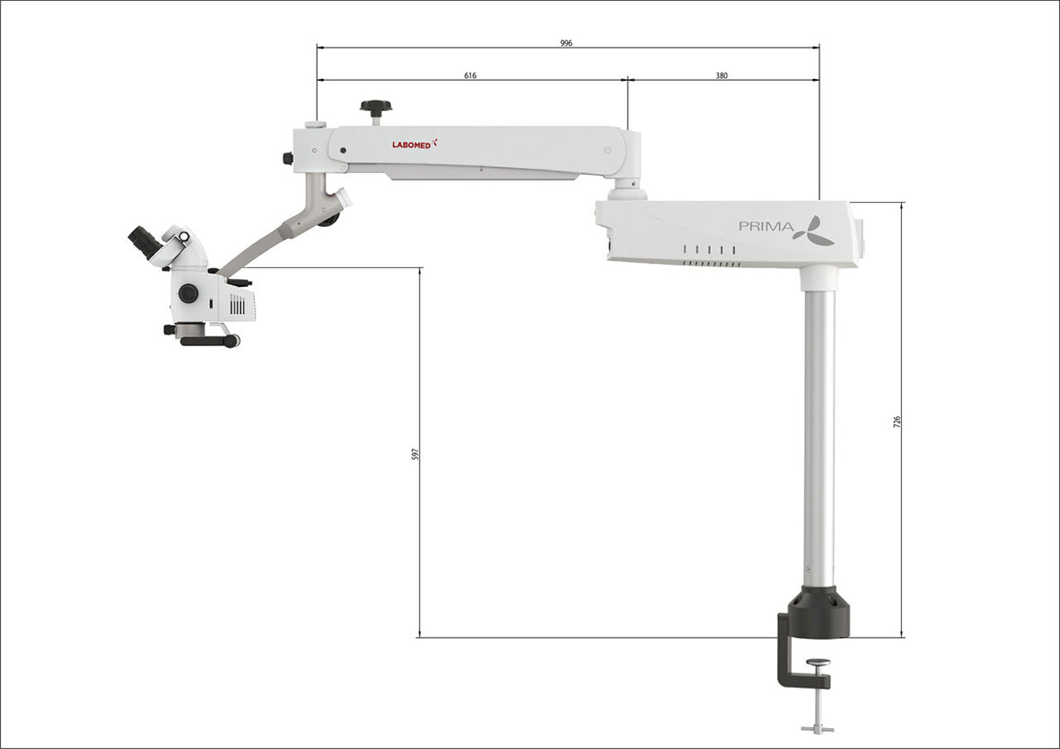 MICROSCOPIO PRIMA MU entrenamiento cabeza 45 grados mesa
