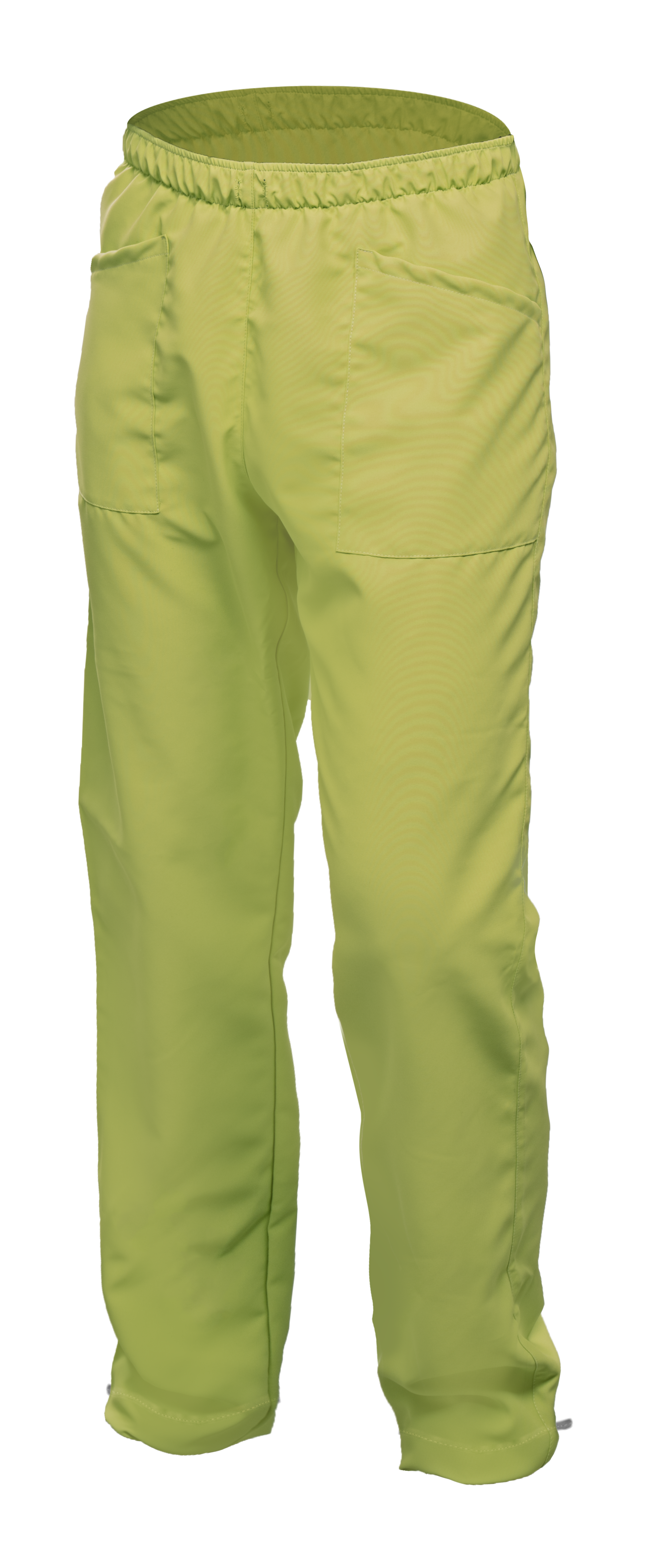 Unisex lime green pants with elastic pockets, XL
