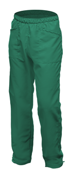 Unisex dark green elasticated trousers with pockets, XS