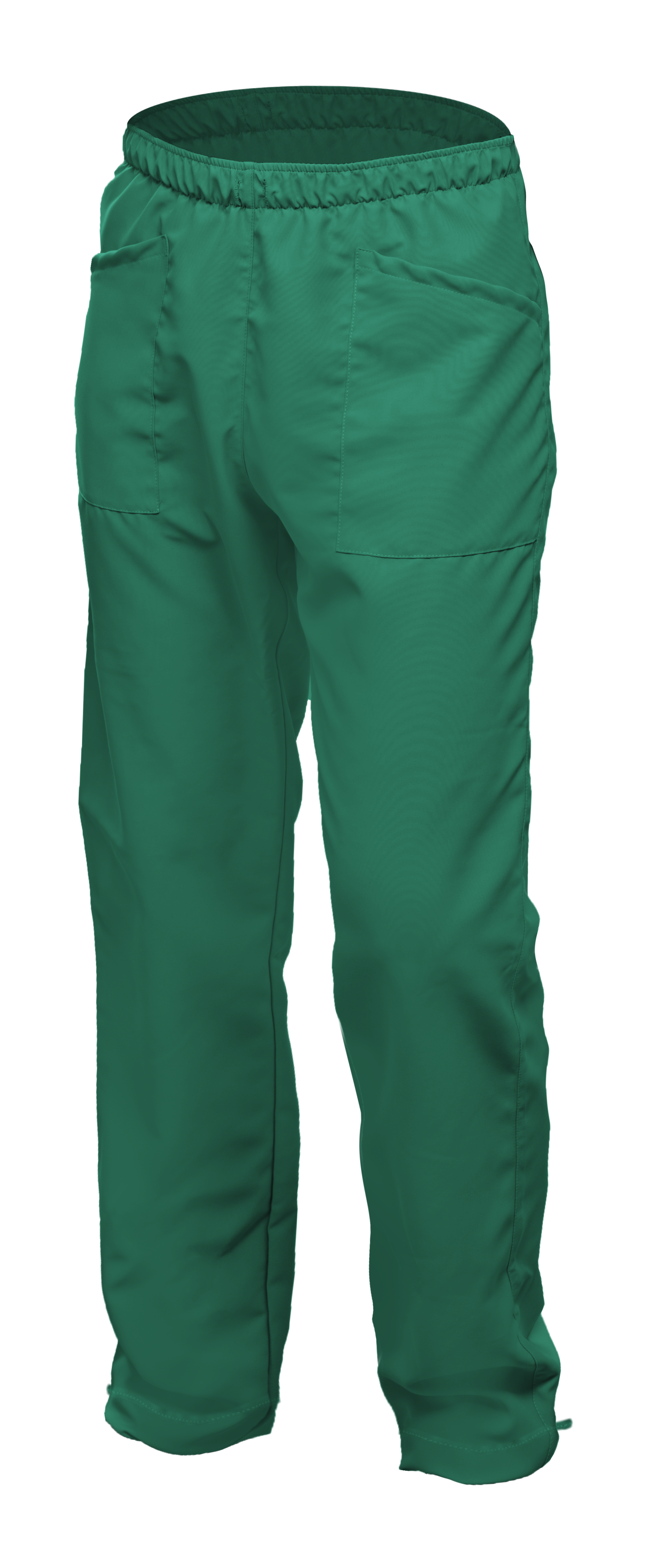 Unisex dark green elasticated trousers with pockets, XL