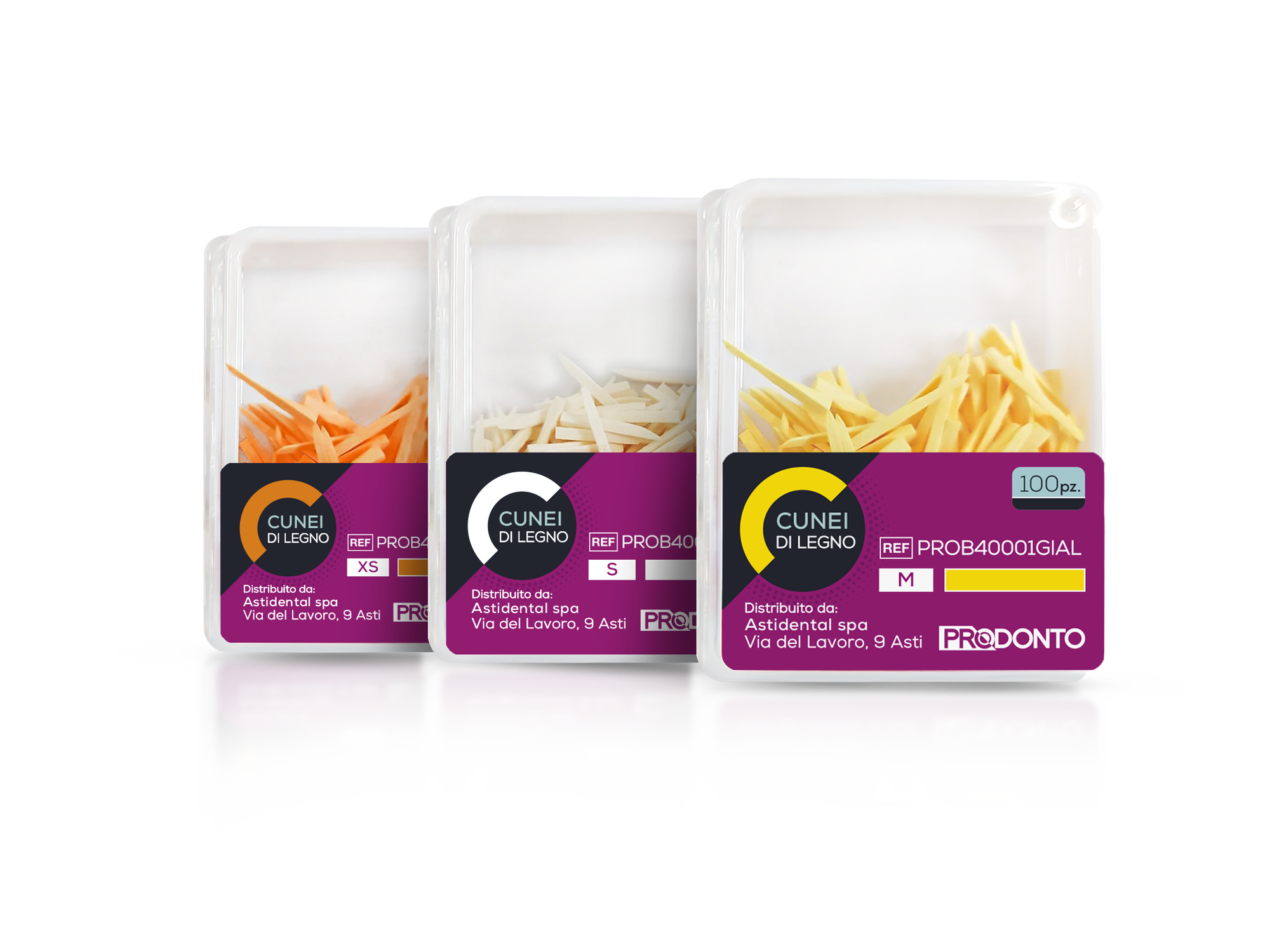 CUÑAS PRODONTO de madera naranja XS 100 ud