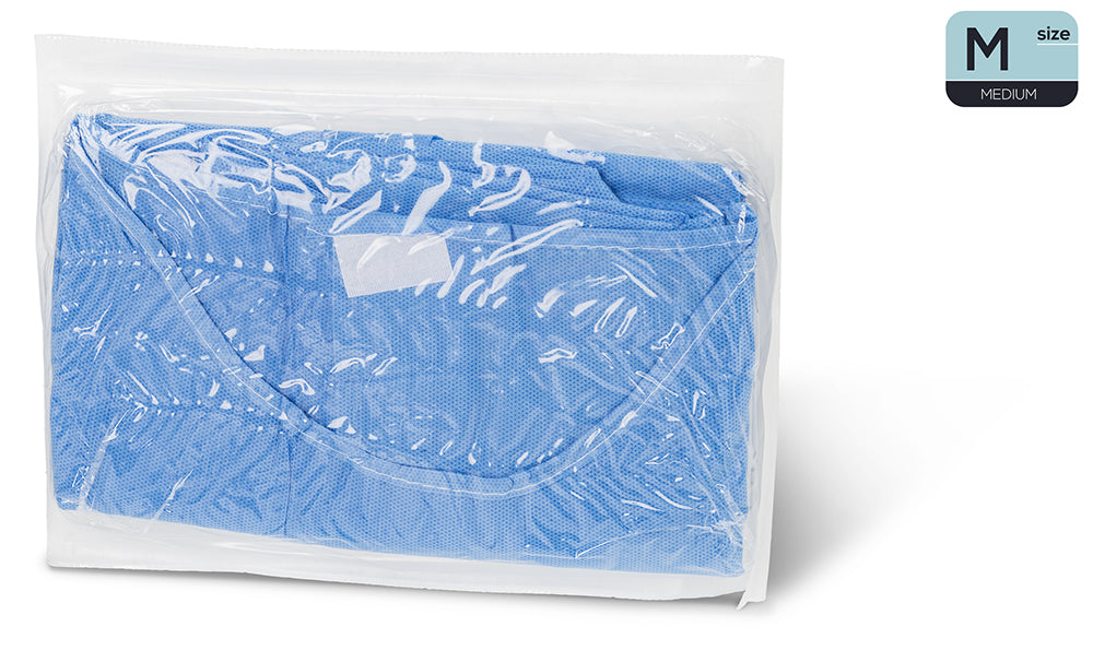 PRODONTO PROTECTIVE GOWN light blue microfiber non-sterile with cuff M 10 units